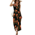 maxi sans manches à motif de protéa pour femme