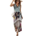 maxi sans manches pour femme avec motif teckel amusant pour les toilettes