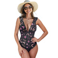 Maillot de bain une pièce gainant pour femme, string échancré, décolleté en V sexy, coupe amincissante, collection 2025